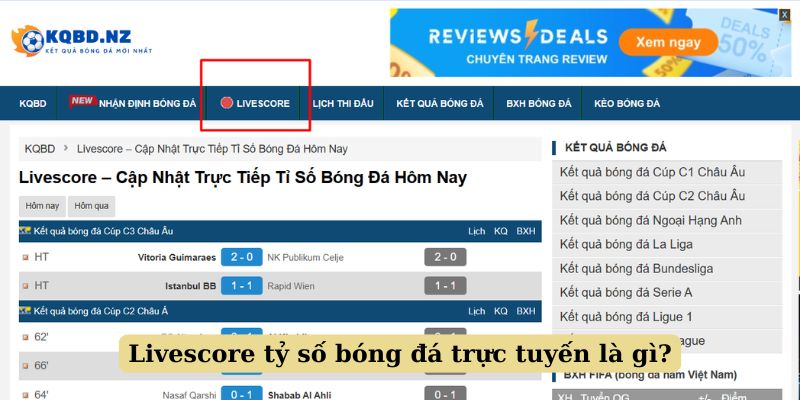 Livescore tỷ số bóng đá trực tuyến là gì?