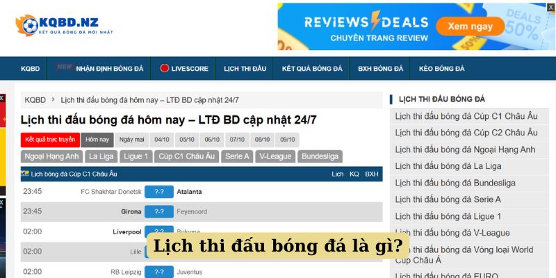 Tìm hiểu lịch thi đấu bóng đá là gì?