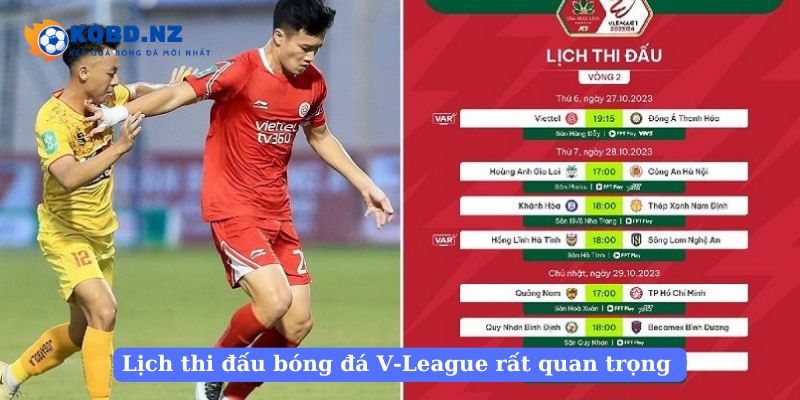 Lịch thi đấu bóng đá V-League rất quan trọng 